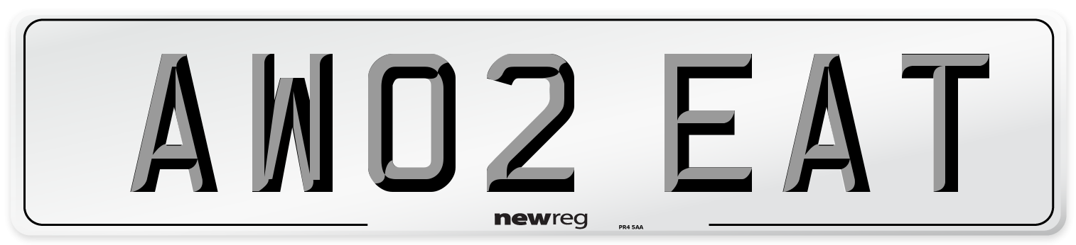 AW02 EAT Number Plate from New Reg